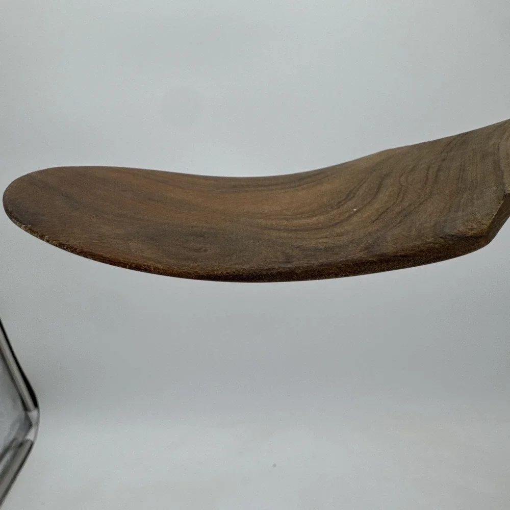 Set of 2 Vintage Wooden Serving/Salad Fork Paddle Spoon